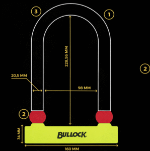 Λουκέτο για μοτοσυκλέτες και ακριβά ποδήλατα Bullock Urban XL